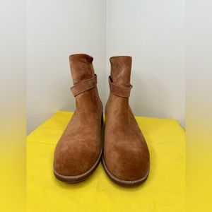 TORY BURCH SUEDE/LEATHER ANKLE BOOTS, BROOK STYLE.